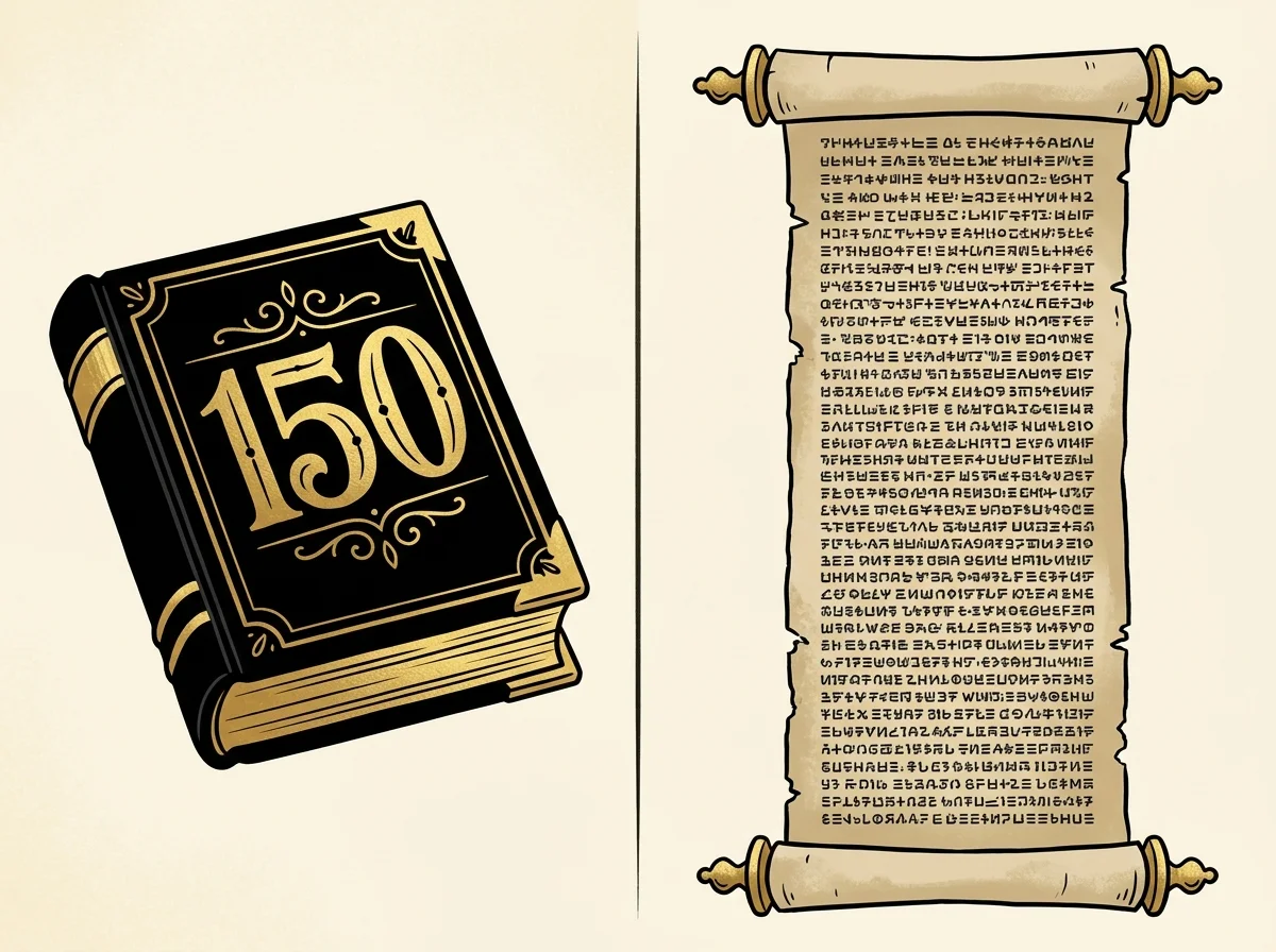 Ilustração cartoon comparando o livro de Salmos e o livro de Jeremias como os maiores livros da Bíblia